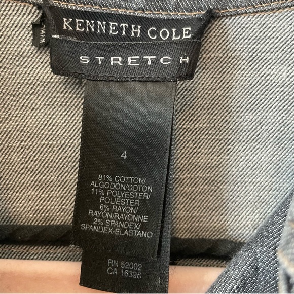 Kenneth Cole jean jacket size 4 in dark gray denim - Picture 3 of 11